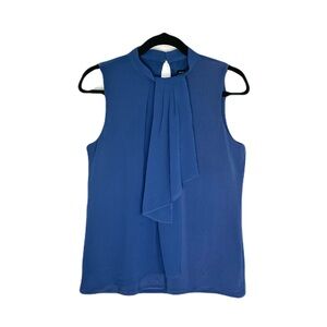 White House Black Market Sleeveless Blouse with Scarf Effect Small